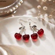 ZENON Cherry Earrings, Exaggerate Cute Dangle Earrings, Creative Ear Jewelry Resin Fruit Earrings Ca