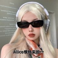 DOYM Gm New Rectangular Narrow Frame Sunglasses for Women Western Style Hip Hop Personality Full Fra