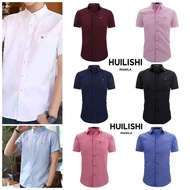 HUILISHI Korean style fashion high quality pure cotton short sleeve shirt men polo suitable for offi