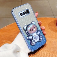 For Samsung Galaxy Note 8 Case Shockproof Electroplated TPU Cartoon Bear Phone Casing For Samsung Note8 Case Back Cover Stand