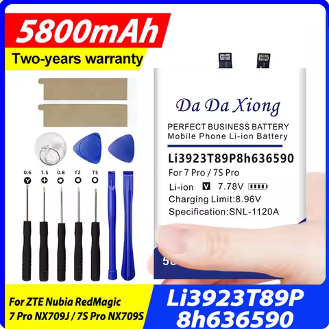 7.78V 5800mAh LI3923T89P8H636590 Battery For ZTE Nubia Red Magic 7Pro NX709J / RedMagic 7S Pro NX709