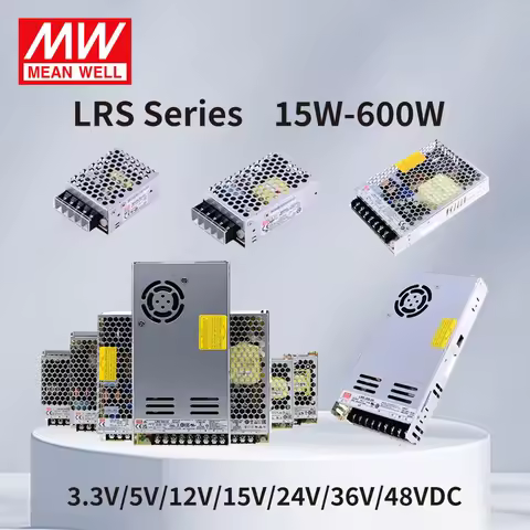 Mean Well RS-15 RS-25 LRS-35 50 75 100 150 200 350 450 600W 5V 12V 15V 24V 36V 48V Single Output Swi