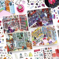 (STA008) Room 3D layout deco sticker card | 3D DIY room deco scene activity sticker