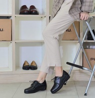 MIT 【綁帶款牛皮輕量舒適女鞋-黑】極輕 均壓 止滑 久走久站