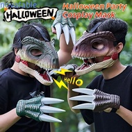 NOVAFABLE​ 3D Dinosaur Mask, Movable Mouth Lifelike Dinosaur Mask Headwear, Realistic Sound 3D Dinos