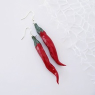 Red Hot Chili Pepper 耳環 蔬菜耳環 食物耳環 紅色可愛耳環