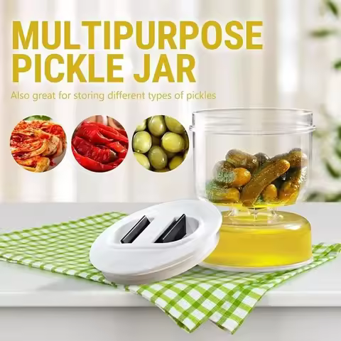 Wet And Dry Separation Pickle Jar Pickle Jar Pickle Flip Jar Pickle Container With Strainer Hourglas