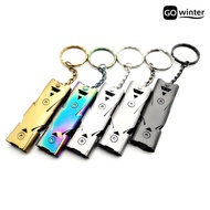 [GW]150 Decibel Hiking Sport Stainless Steel Emergency Survival Double Tube Whistle