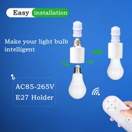 2026 New E27 Led Bulb Base 60W Wireless Remote Control Smart Timer Switch Lamp Holder AC110V 220V Ho