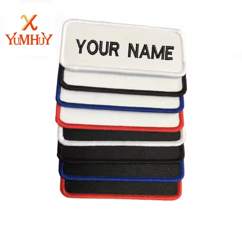 IRON-On Custom Embroidered Name Patch, Name Tag, Name Badge Rectangular 3.5"x1.5"