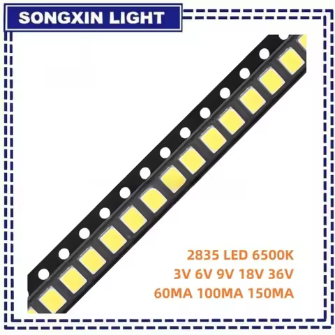 100pcs 2835 SMD LED 1W 0.5W 0.2W White 6000-6500K 3V 6V 9V 18V 36V 150MA 100MA 80MA 60MA 30MA High B