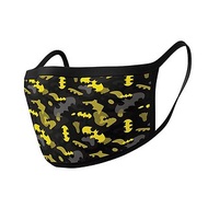 【DC】蝙蝠俠 黃色標誌 三層防護口罩 (2入組) 可水洗彈力面料