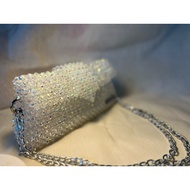 Apple House- Bling bling moss green crystal bag