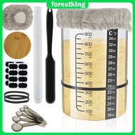 Sourdough Starter Jar Kit 900ml Sourdough Starter Container Wide Mouth Glass Sourdough Fermentation 