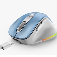Genius Ergo 9000S Pro Wireless Bluetooth 5.0 2.4GHz Rechargeable Silent Mouse Mini 6-Button RGB for 