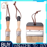 3Pack Chalk and Wax Paint Brushes Bristle Stencil Brushes for Wood Furniture Home Wall Decor【ijkpslz】