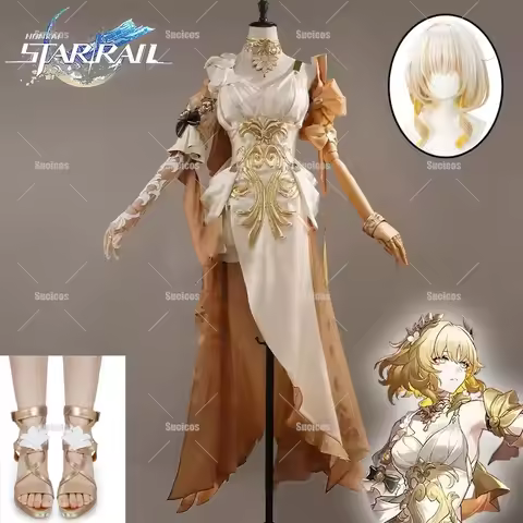 Game Honkai Star Rail Aglaea Cosplay Costume Wig Dress Headwear Rings Amphoreus Women Girls Hallowee