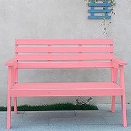 YVYKFZD Indoor/Outdoor Garden Bench, 2-3 Person Patio Bench With Cozy Backrest And Armrest, Impregnated Solid Pine Wood Outdoor Bench Seat, Rustic Country Decor For Porch, Lawn (Color : Pink, Size :