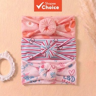 Headband For Baby Girl 0 3 Years Knotted High Elastic Soft Daisy Footprint Stripe Heart Print Wrap N