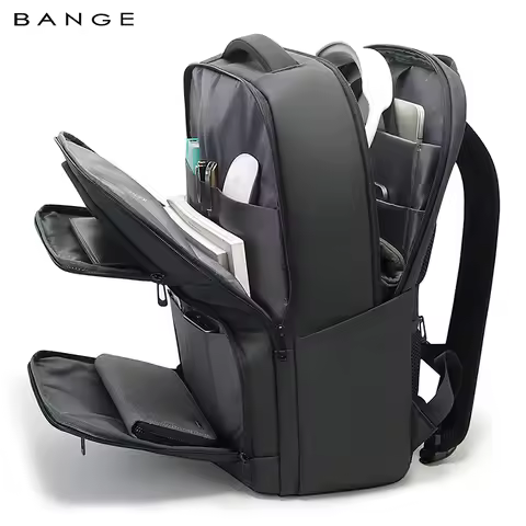 BANGE New Large Capacity Daily 15.6inch Light Waterproof Business Laptop Men Backpack