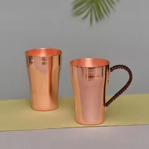 Pure Copper Cup 400ml Artisan Crafted Copper Mug Premium Drink Cup Luxury Coffee Mug for Kitchen Dec