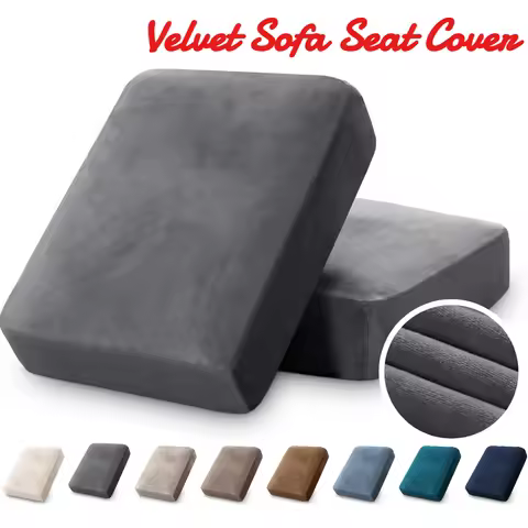 Stretch Velvet Couch Cushion Cover for Individual Cushion Sofa Cover Seat Sofa Cover Washable Sectio