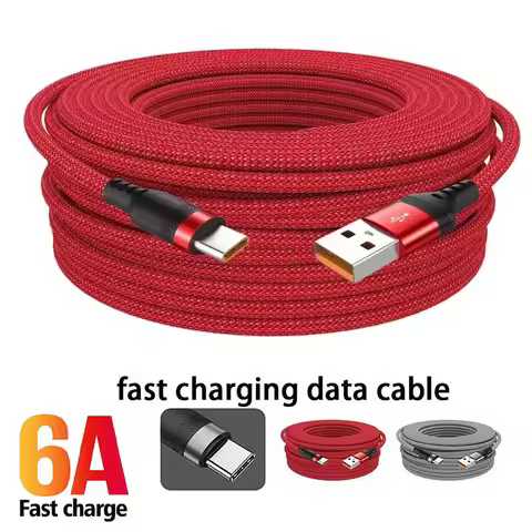 1m 1.5m 2m 3m 5m 8m 6A USB TYPE C Fast Charge Cable Braided Extended Data Transmission Cable For iPh