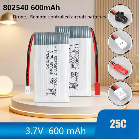 3.7V 600mAh 802540 Li-ion Battery for UAV Drone Remote Control Model Aircraft RC Airplane