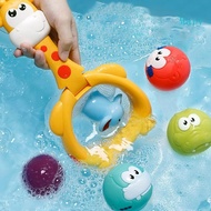 Mary Kids Shower Bathtub Cute Bath Toy Baby Shower Toy Bathtub Kids Playing Water Squishy Animal Fishing Net Kids Bathin
