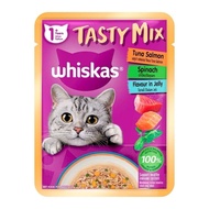 [แพ็ก6] Whiskas Tasty Mix อาหารแมวเปียก วิสกัส 70g แบบซอง แมวโต 1+ปี และลูกแมว 80g อาหารแมว โภชนาการครบถ้วน