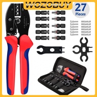 Solar Crimping Tool Kit for 2.5-6.0mm²/AWG26-10 Solar Panel PV Cable with 12PCS Male Female Solar Pa