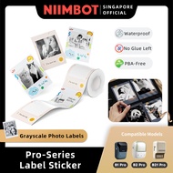 NIIMBOT Grayscale Photo Label for B1 Pro, B2 Pro, B21 PRO, Waterproof Sticker Paper for Scrapbook