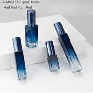 4/6/9/10ml Gradient Blue Glass Perfume Spray Bottle Empty Refillable Cosmetic Screw Sample Travel