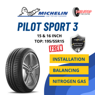 Michelin Pilot Sport 3 PS3 Performance Tyre Myvi Vios City Tayar 185/55R15 195/55R15 15 Inch 185 195