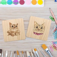 AUGUSTINE 5pcs Unfinished Coasters, Round/Square Blank Cup Mat, Art Painting Anti-scalding Anti-slip