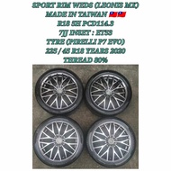 Sport Rim Weds (Leonis MX) 5 X 114.3 7JJ Inset +53 With Tyre Pirelli 225 / 45 R18 For Mustang Accord Civic Kembara Aruz
