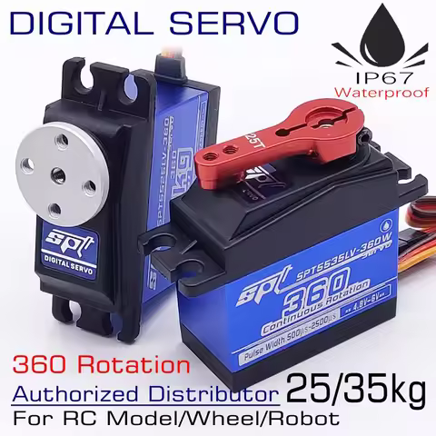 SPT5525LV-360 25kg SPT5535LV-360 35kg full metal gears standard digital servo 360 continuous rotatio