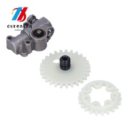 OUREAPH Chain Saw Oil Pump, Metal Silver Oil Pump Gear, Easy to Install Round Compact Oil Pump Worm 