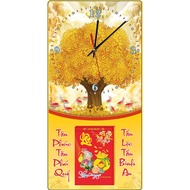 Watch calendar CNY 2026, 3D mirrored calendar cover with border size 39x79cm, optional block mountin