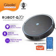 【Sirim Certified】Giselle MobileApp Robot GX2 Series 2200Pa - Separate Dust Box & Water Tank Vacuum C