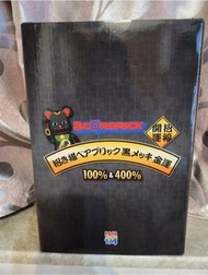 全新/BEARBRICK 招財貓 黑電鍍 金運 100% & 400%