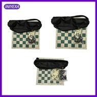 [Iniyexa] Portable Chess Set, Roll Up Chess Board Set, with Travel Storage Bag, Chess Set,