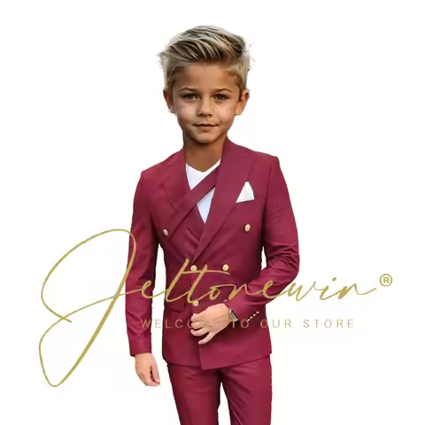 Boys Suit Jacket Pant Suit Kids Wedding Tuxedo Formal Teen Blazer 2 Piece Tailored Clothes suit for 
