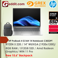 HP ProBook 4 G1AH 14 Notebook C30Z2PT LAPTOP (RYZEN 5 2208GB512GB SSD14"WUXGARADEON GRAPHICSWIN11 PR