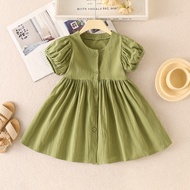 Baju Princess Budak Perempuan Girl dress Sage Green Kids  kids girl mint green Summer Style Girls Re