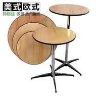 High Feet Bar Bar Table Cylindrical Column Commercial Metal Table Wooden Cocktail Banquet Branch Leg