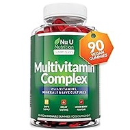 Multivitamin Gummies for Adults &amp; Kids (5+) - 50% More Gummies - 45 Day Supply - 90 Vegan Berry Flavoured Gummies - 20 Essential Vitamins, Minerals &amp; Probiotics