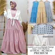 Hitoryshop Gamis Jumbo Detachable Vest Rample Pattern 3 Layers Ld 110Cm-115Cm (Real Pict) Fit To XXL