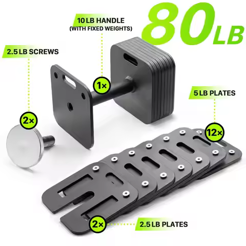 New Upgraded Adjustable Dumbbell 5lb Increment Quick-lock Insert Square Dumbbell Weight Set