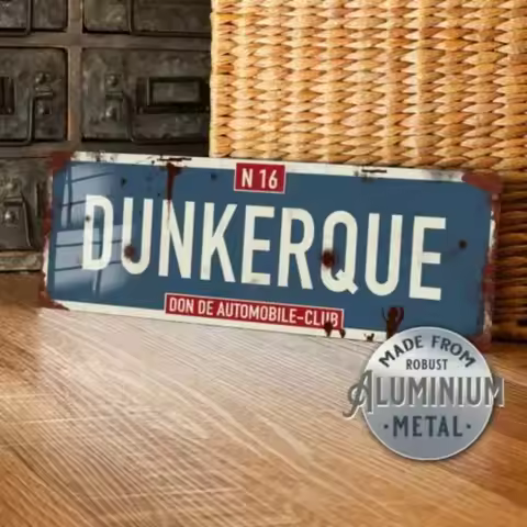 1pWW2DunkirkMetalSign 1pc World War Dunkirk Metal Sign Plaque - Allied Military WW2 Theme, 100x305mm